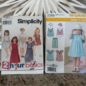 Simplicity Patterns Set Easy To Sew Children’s Sizing